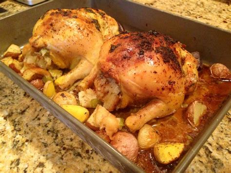 If Thanksgiving is just for a two, this is for you! Cornish Game Hen with roast potatoes and ...