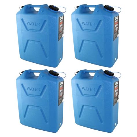 Wavian 5 Gallon Plastic Water Jug Can Container with Easy Pour Spout (4 Pack) - Walmart.com