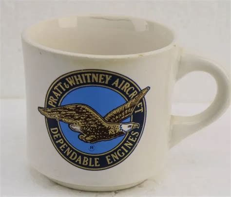 RARE PRE 1980S Pratt & Whitney Aircraft Logo Coffee Mug P&W Flying Eagle Used $22.00 - PicClick