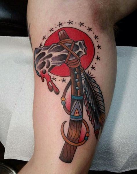 70 Tomahawk Tattoo Designs For Men - American Indian Axe Ideas