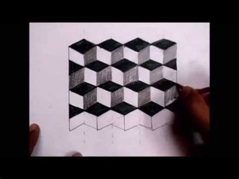 3D Cube Illusion Drawing (Easy) - YouTube