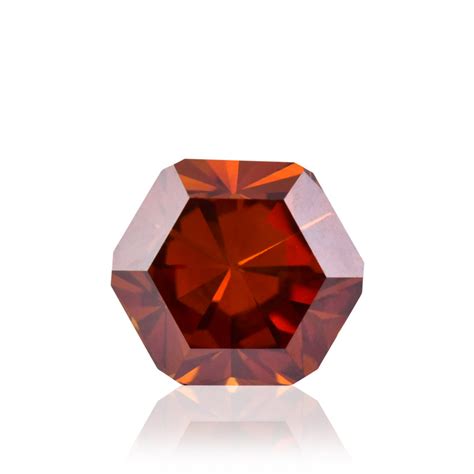 0.85 carat, Fancy Deep Brownish Orange Diamond, Hexagonal Shape, I1 Clarity, GIA, SKU 405397
