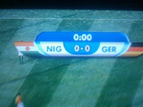 The scoreboard during a football match between nigeria and germany : r ...