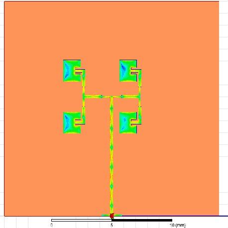 Simulation model of a single patch antenna and four patch antenna array ...