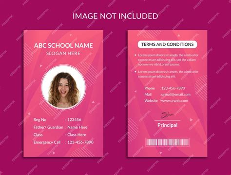 Premium Vector | Student and employee vertical id card template