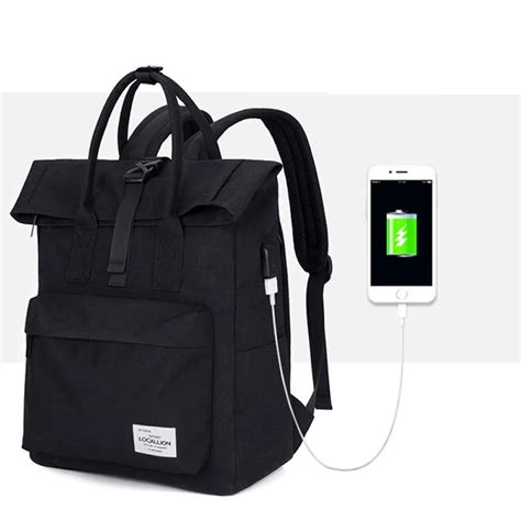 Loodial Waterproof anello Backpack male Large Capacity 15 Inch Laptop Bag japanese Man USB ...