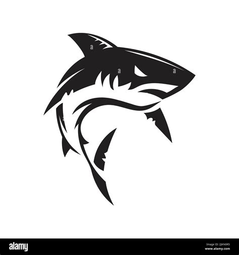 A beautiful black shark on the white background Stock Vector Image ...