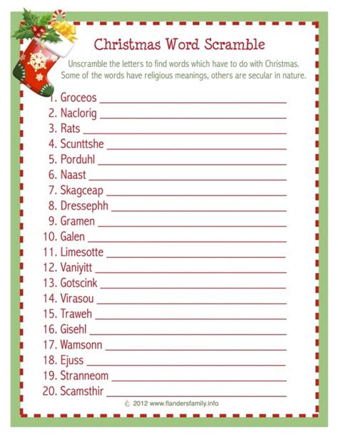 Christmas Word Scramble (Free Printable) - Flanders Family Homelife