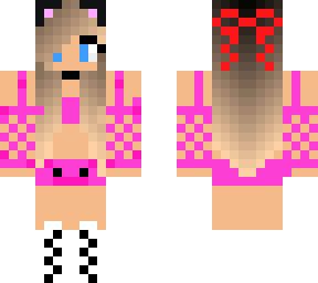 Pink cat girl | Minecraft Skin