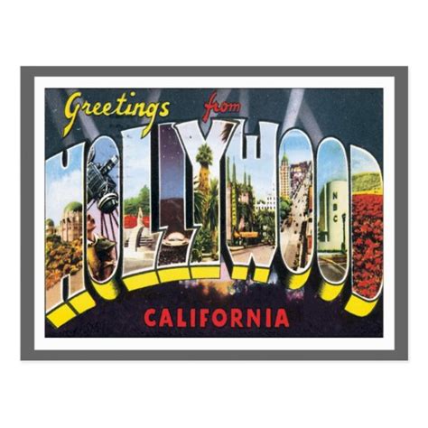 Greetings From Hollywood California Postcard | Zazzle.com