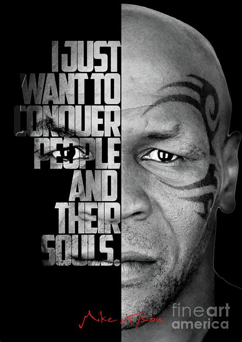 Black and White Mike Tyson Quote Poster. Digital Art by Enea Kelo ...