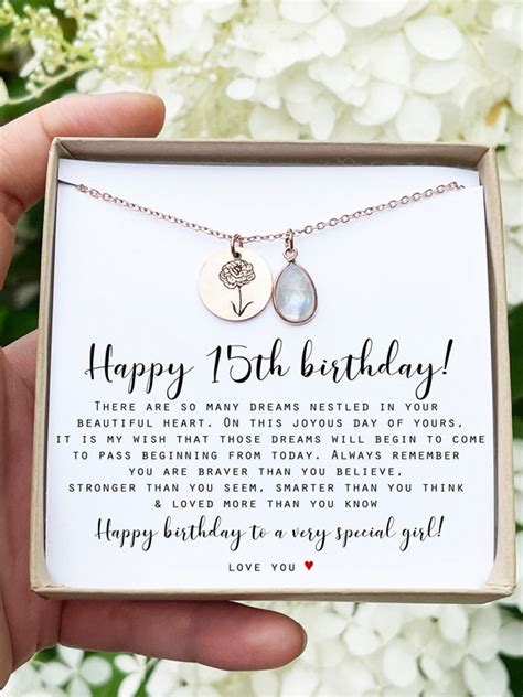 Custom 15th Birthday Jewelry 15th Birthday Gift for Her Gifts - Etsy