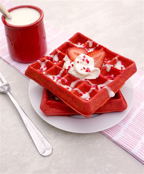 Red Velvet Waffles are festive, colorful and delicious. | Recipe | Red ...