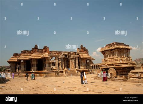 Vijaya Vittala Temple with Stone Chariot on the right, Hampi, Karnataka ...