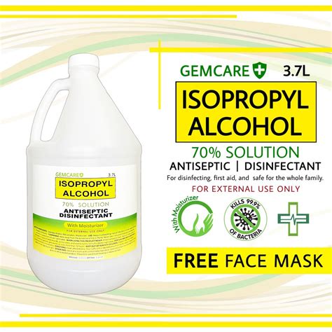 70% Isopropyl Alcohol 1 Gallon Antiseptic Disinfectant With Moisturizer GEMCARE+ | Shopee ...