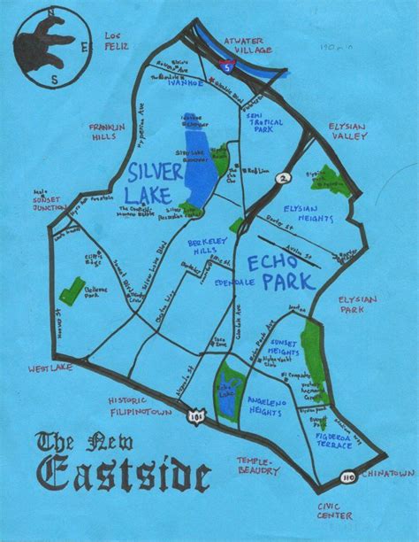 Silver Lake & Echo Park map from Pendersleigh & Sons Cartography | Lake sunset, Silver lake, Lake