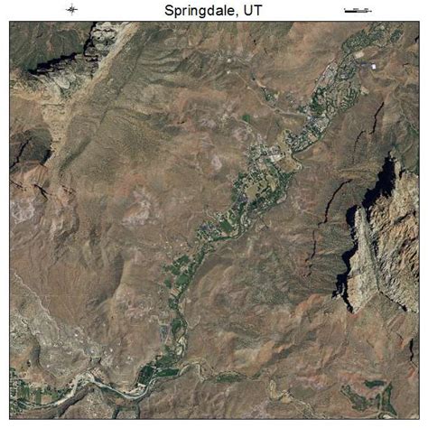 Aerial Photography Map of Springdale, UT Utah