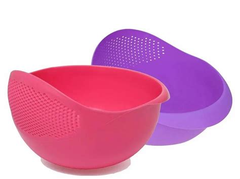 Pink And Purple Oval Plastic Rice Bowl Strainer, For Home, Size: 10inch at Rs 19/piece in Rajkot