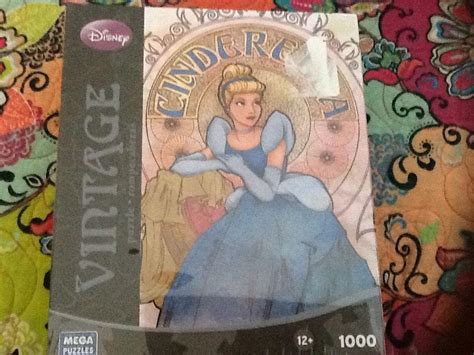 Vintage Disney Cinderella Art Nouveau 1000 Piece Jigsaw Puzzle by Mega ...