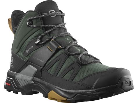 Salomon X Ultra 4 Mid GTX Hiking Boots Leather/Synthetic Green Gables ...