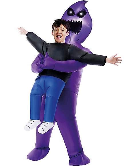 Kids Light-Up Purple Ghoul Pick-Me-Up Inflatable Costume - Spirithalloween.com