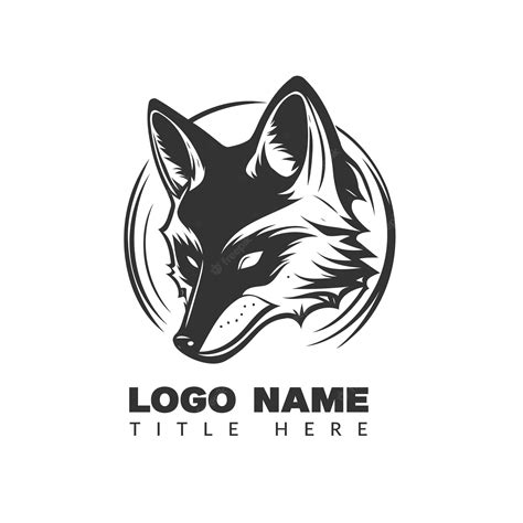 Premium Vector | Black and white fox mascot logo vector illustration.