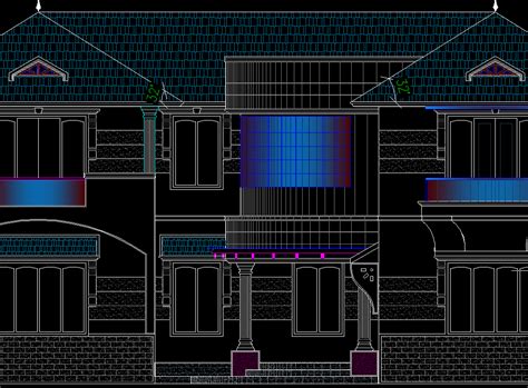 House Elevation - CAD Files, DWG files, Plans and Details