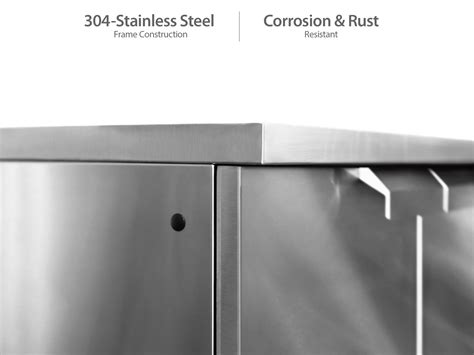 Outdoor Kitchen Stainless Steel 2 Piece Cabinet Set with 3-Drawer Cabinet and 2-Door Cabinet ...