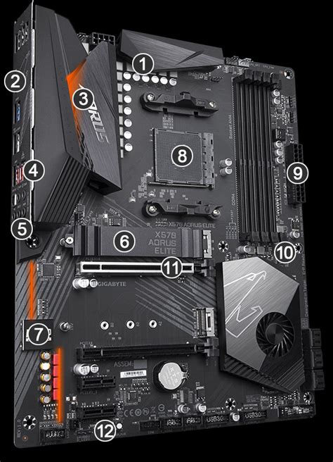 GIGABYTE X570 AORUS ELITE AMD Ryzen 3000 PCIe SATA 6Gb/s USB AMD X570 ATX Motherboard ...