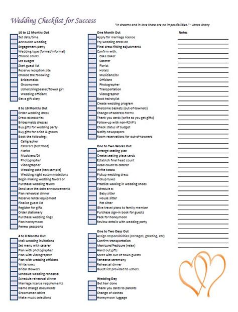 Free Excel Wedding Planning Checklist Template