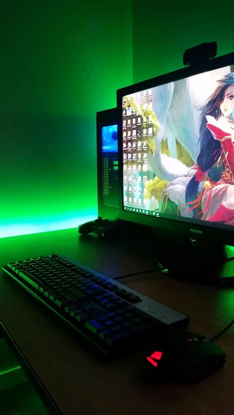 My RGB LED Gaming Desk Setup : r/gaming