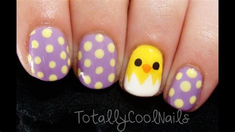 Simple Easter Chick Nails - YouTube