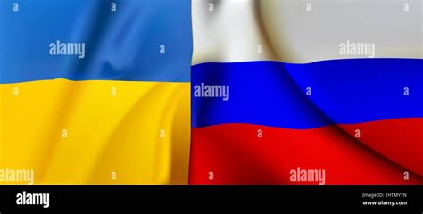 Flag of Ukraine and Russia. Vector illustration Stock Vector Image ...