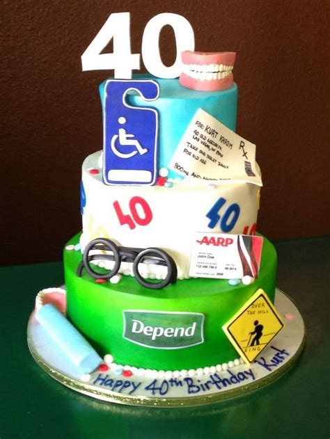 Funny 40th Birthday Cakes For Him - birthday card message