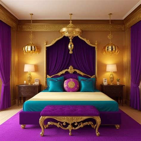 Purple and turquoise bedroom House Furniture Design, Home Furniture, Purple And Gold Bedroom ...