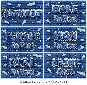 Snow Ice Font Set Lettering Brick Stock Vector (Royalty Free ...