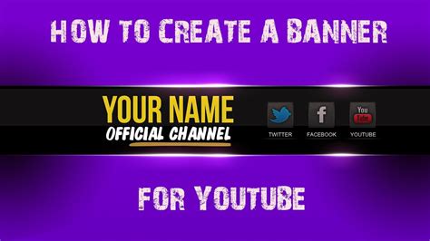 HOW TO CREATE A BANNER FOR YOUTUBE - YouTube