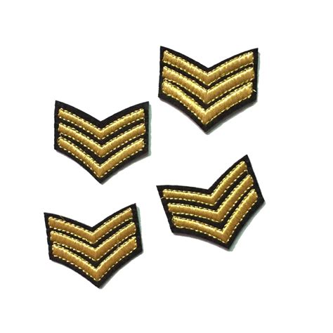 Patches For Clothing 2 Pieces Gold Sergeant Stripes Iron On Patch ...