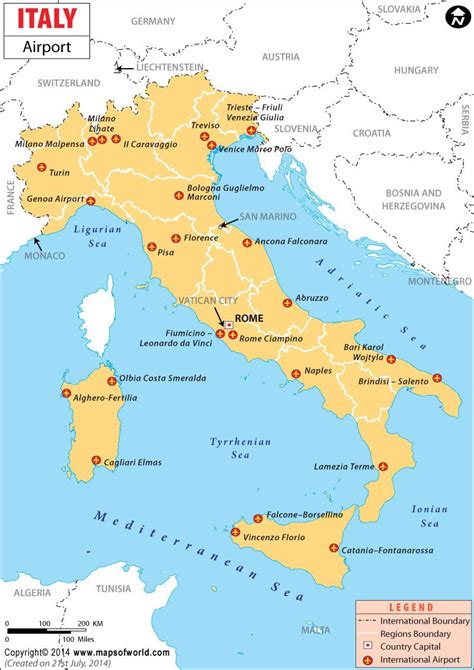 Airports in Italy, Italy Airports Map | Map of italy cities, Italy map ...