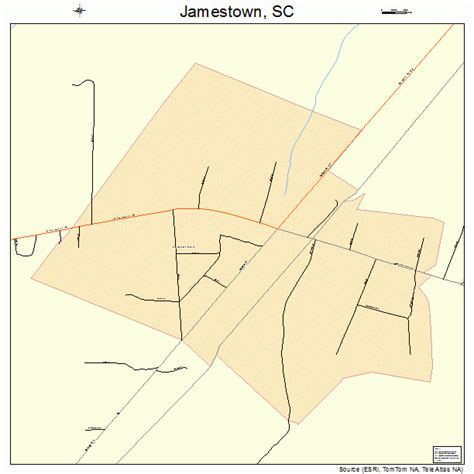 Jamestown South Carolina Street Map 4536475