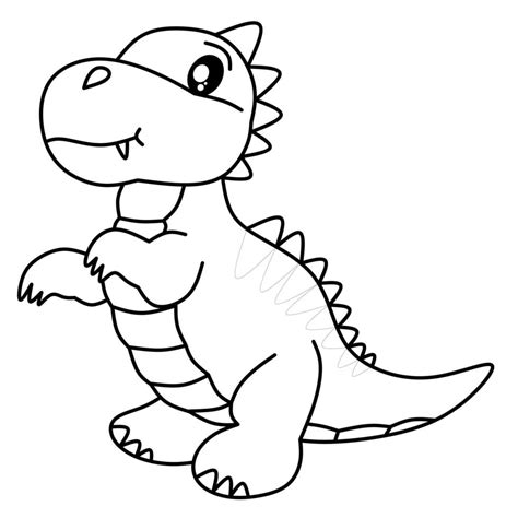 vector drawing of cute dinosaur for coloring book 17684513 Vector Art at Vecteezy