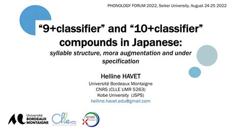 (PDF) "9+classifier" and "10+classifier" compounds in Japanese ...