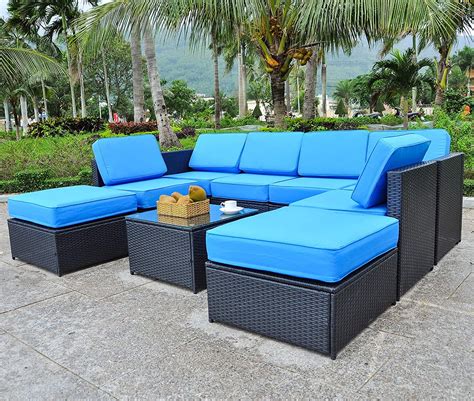 Mcombo Patio Furniture Sectional 9 Pieces Wicker Sofa Set All-Weather Outdoor Seating Black ...