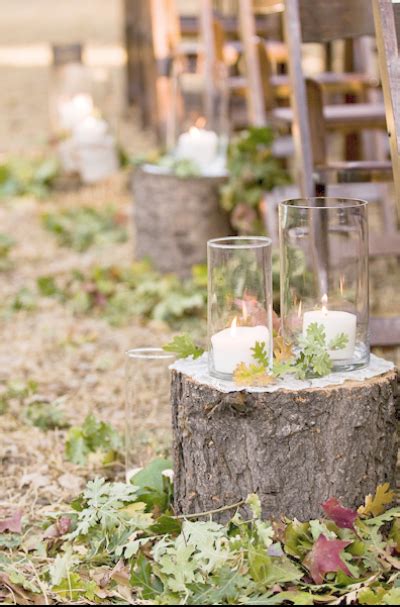 Rustic Tree Stump Aisle Decor - Elizabeth Anne Designs: The Wedding Blog