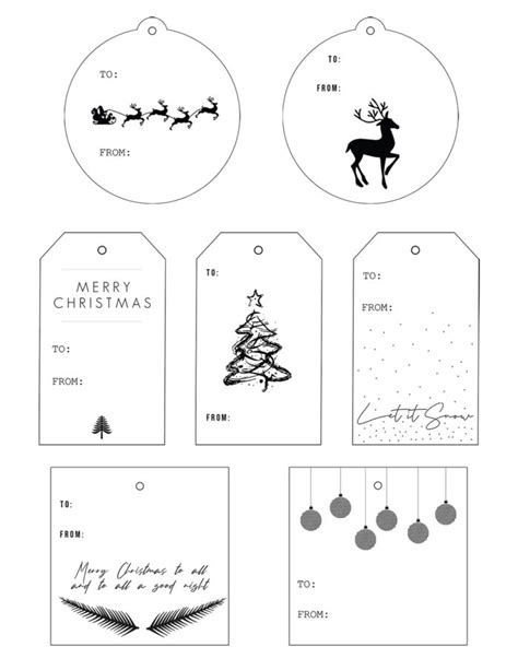 Black & White Modern Christmas Gift Tags Printable - Cherished Bliss | Christmas gift tags ...