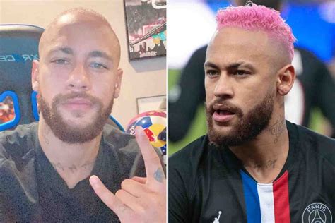 Neymar shaves off pink hair to go BALD as PSG star copies Mourinho and ...