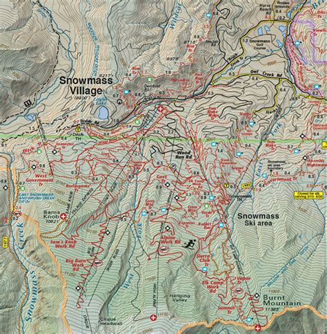 Aspen - Snowmass Trails | Recreation Topo Map | Latitude 40° maps