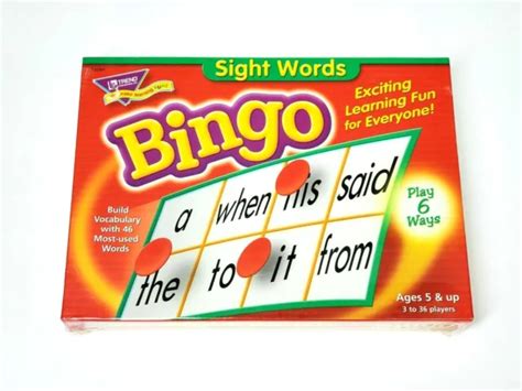 TREND SIGHT WORDS Bingo Homeschool Aid Learn to Read Level 1 Ages 5 & up NEW! $14.85 - PicClick
