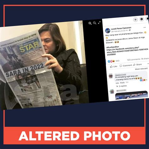 ALTERED PHOTO: 'Philippine Star' announces Sara Duterte's candidacy for ...