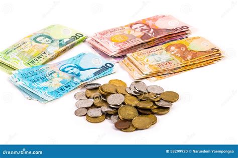 Notes and Coins in New Zealand Currency Stock Photo - Image of earn, note: 58299920